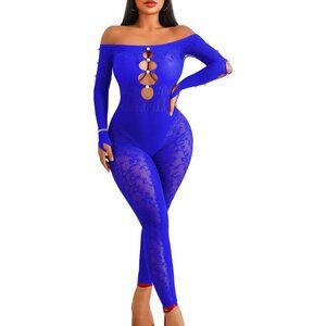 Avidlove Women Fishnet Body Stocking Rhinestone Body Suits Jumpsuit